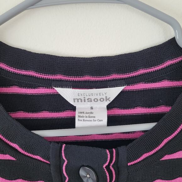 Exclusively Misook Scalloped Button Front Cardigan Sweater small - Picture 4 of 9